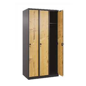 Stahlspind mit HPL Türe aus Holzdekor