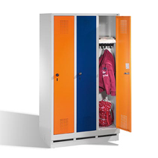 Schulspind 153 cm Höhe bunte Türen